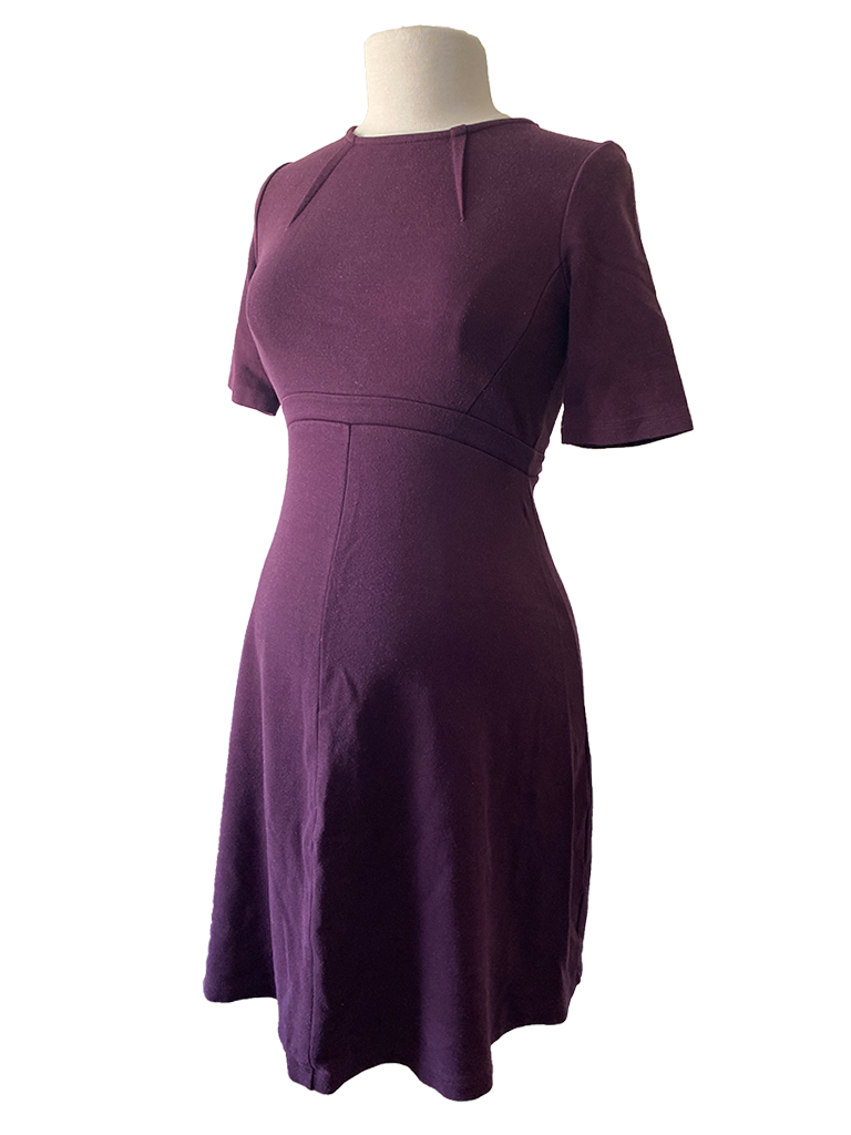 ISABELLA OLIVER Zwangerschapsjurk met korte mouw, paars - pre loved