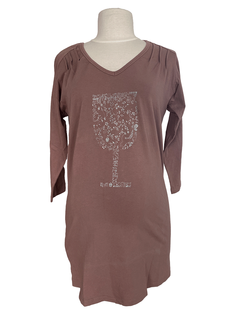 V-neck shirt Washed Cotton MS04X Brown