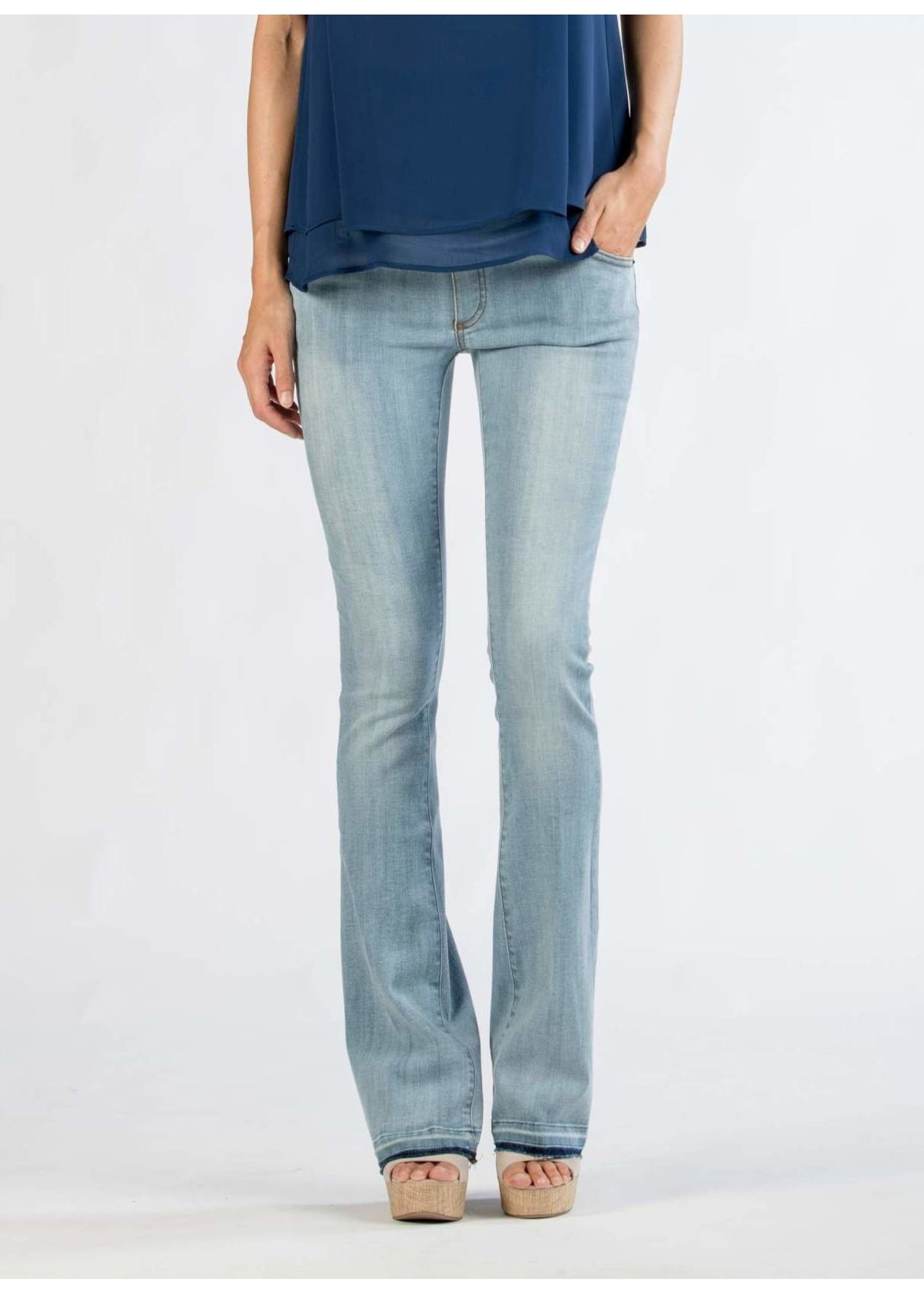 ATTESA Broek Zampa Flaire Jeans Blauw