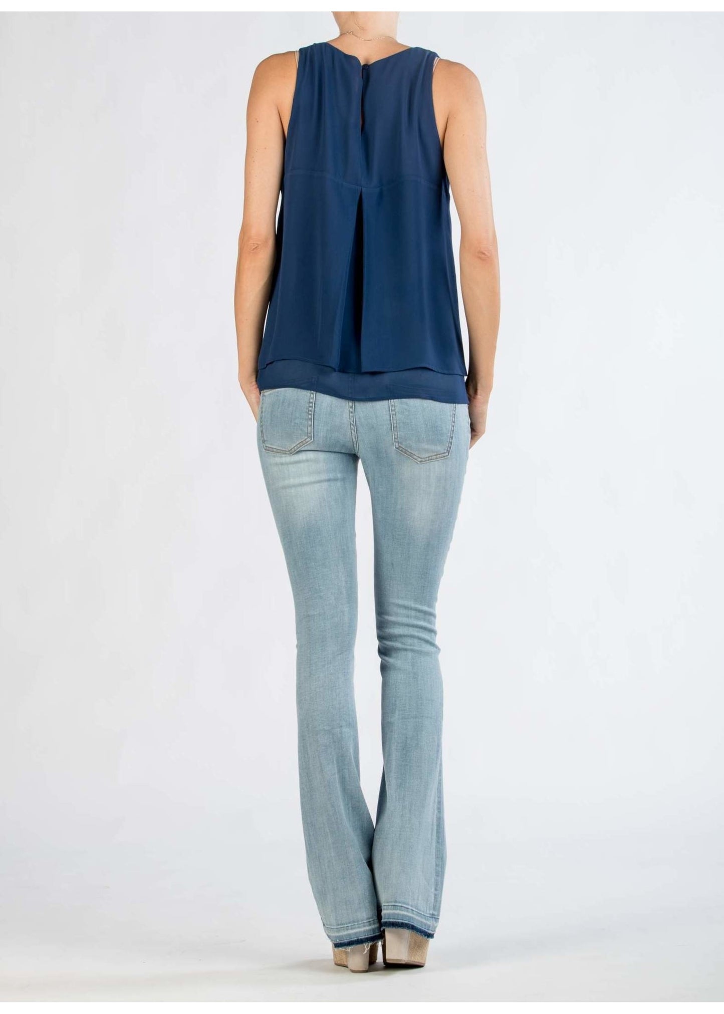 ATTESA Broek Zampa Flaire Jeans Blauw