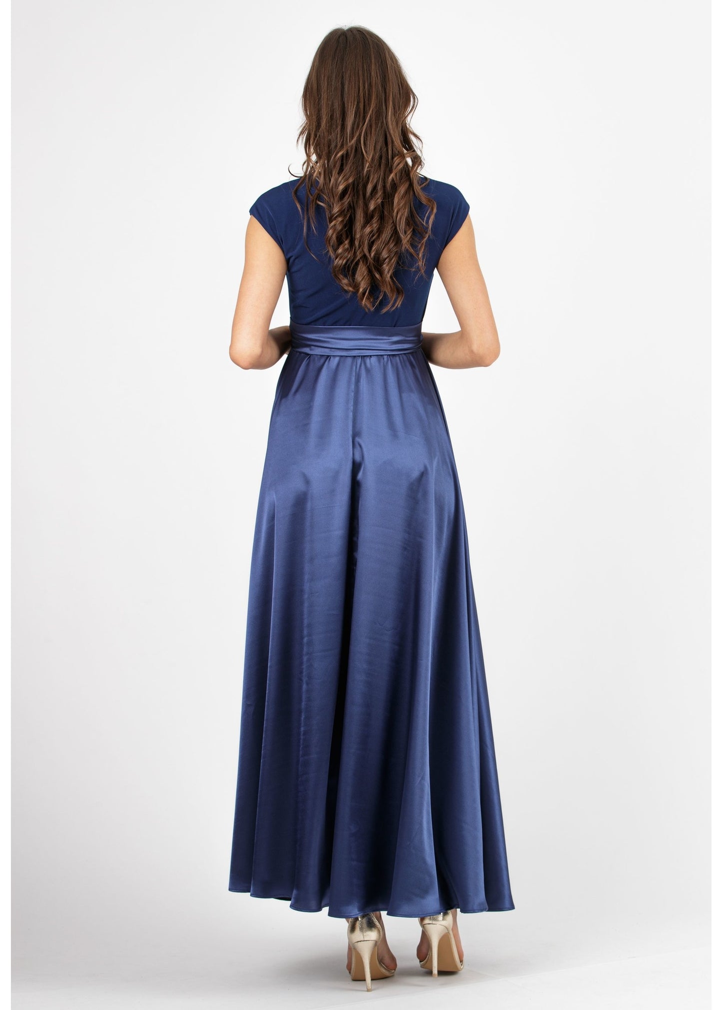 ATTESA Zwangerschaps- en voedingsjurk Lucrezia Navy, enkel lang