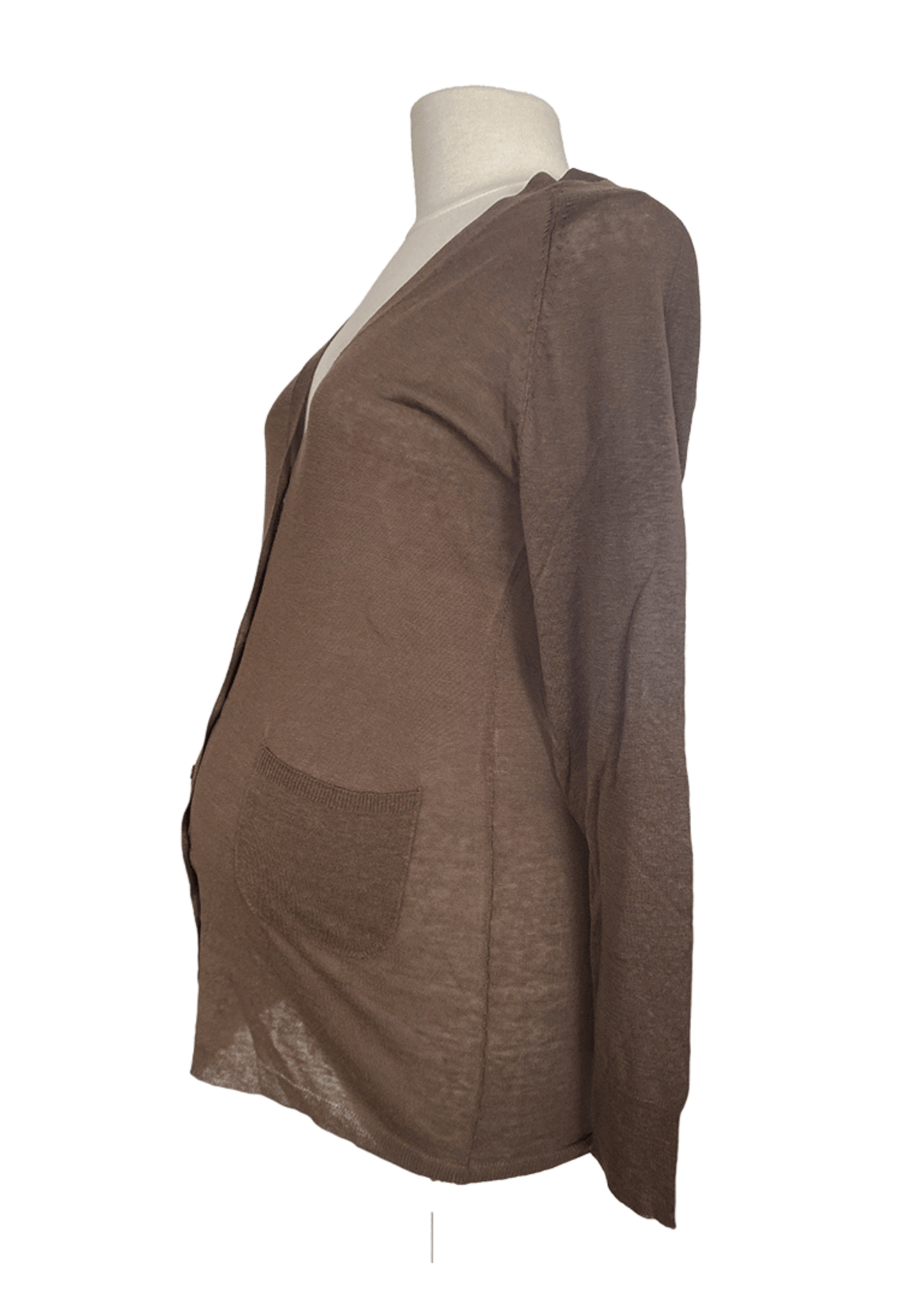 FRAGILE Round Neck CARDIGAN Silk Tobbacco
