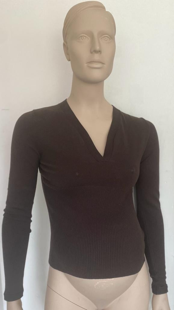 FRAGILE Split Neck Sweater, zwangerschapstrui, Brown
