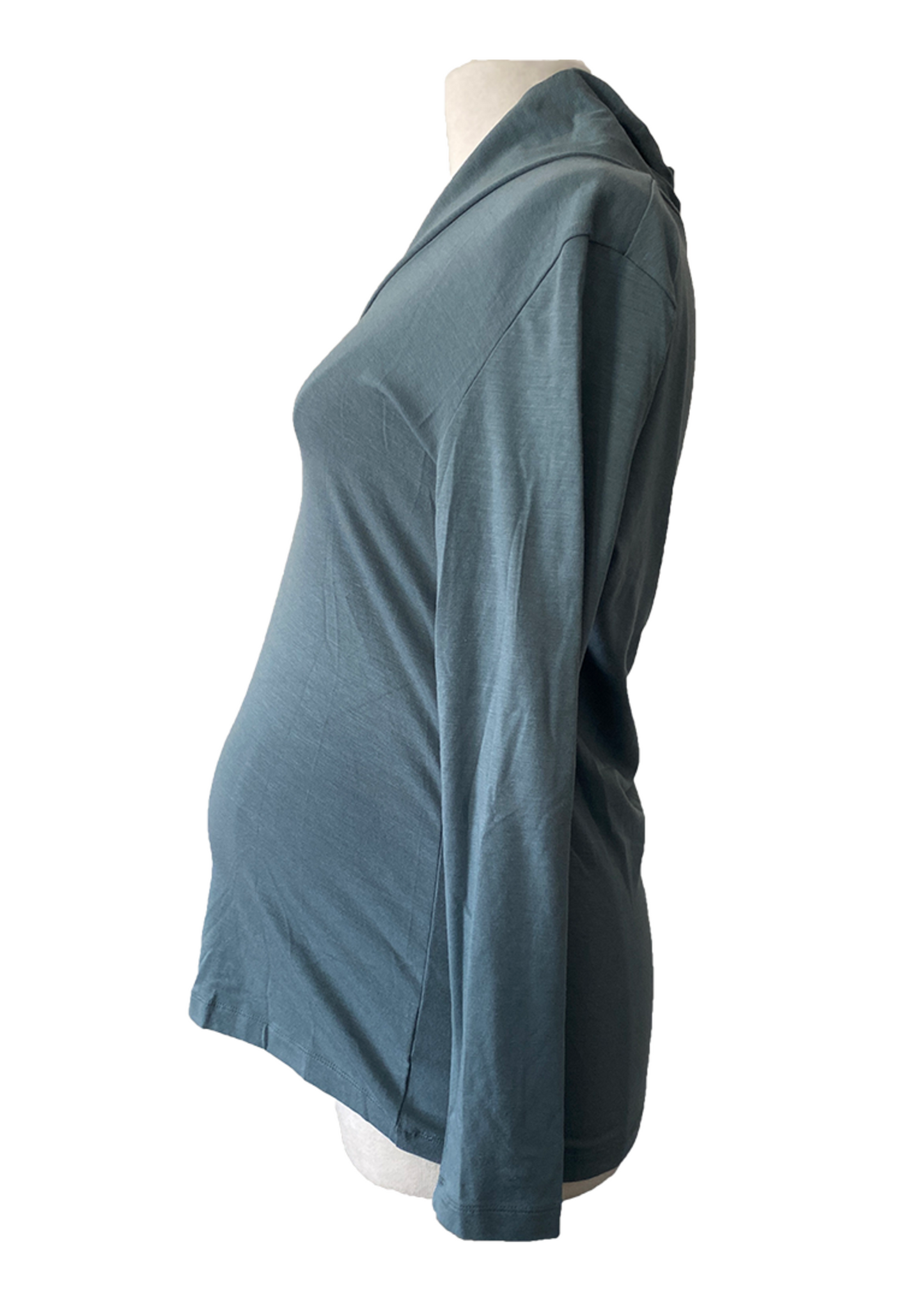 Zwangerschapstrui V-hals met lange mouw blue-grey