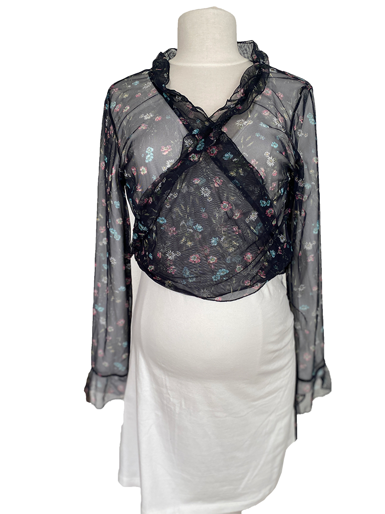 Bolero Zwart met Bloemprint