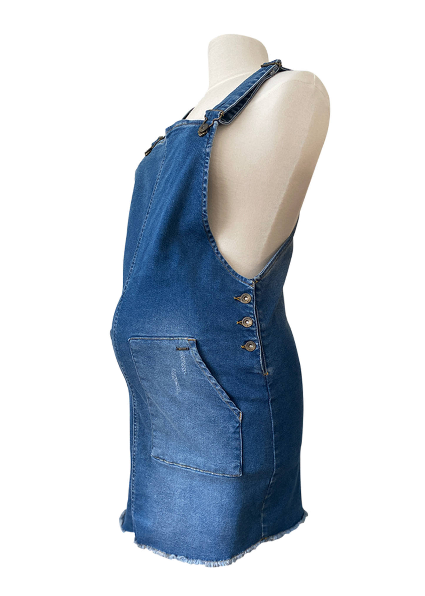 Love2Wait Dungaree Dress Denim Stone Wash
