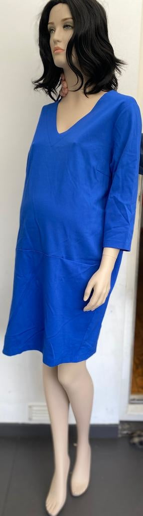 FRAGILE Easy V-Dress-Milano-Metallic Blue