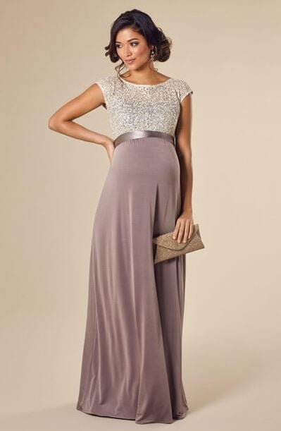 Tiffany Rose Mia Maternity Gown Dusky Truffle