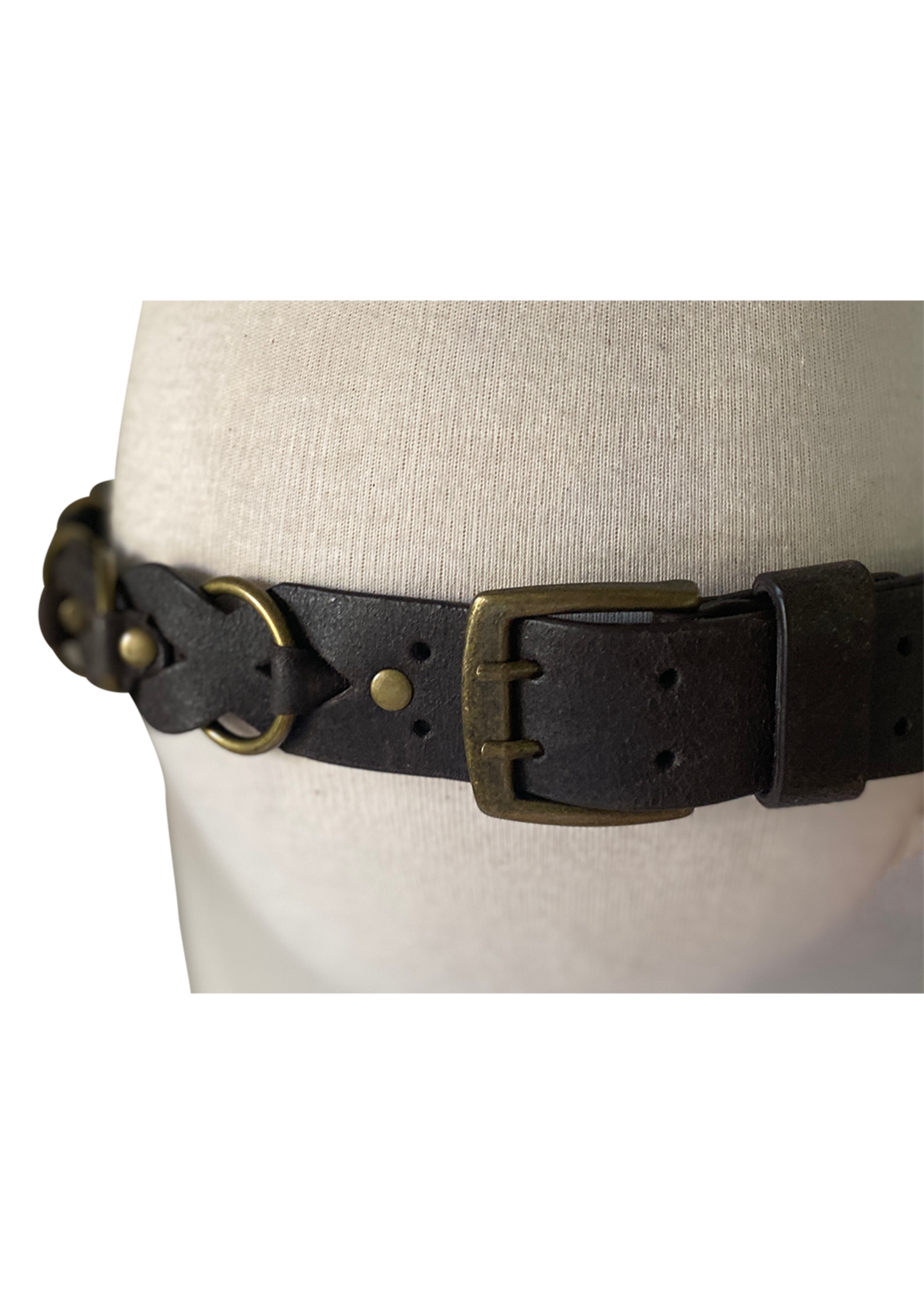 QUEEN MUM Riem Echte leer met veel metal details