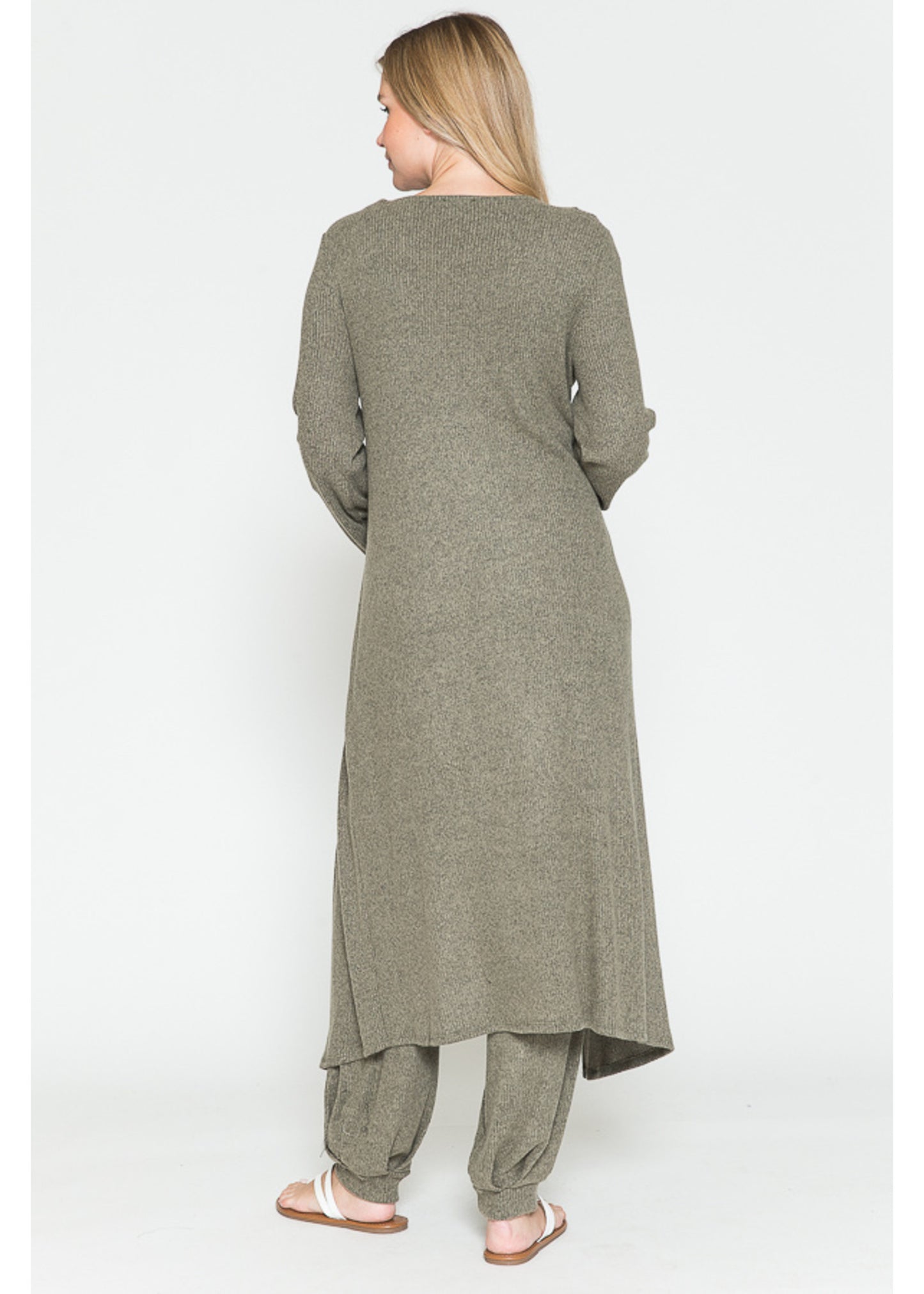 Querentia Maternity Crop tanktop & broek met lange vest 3-delige set
