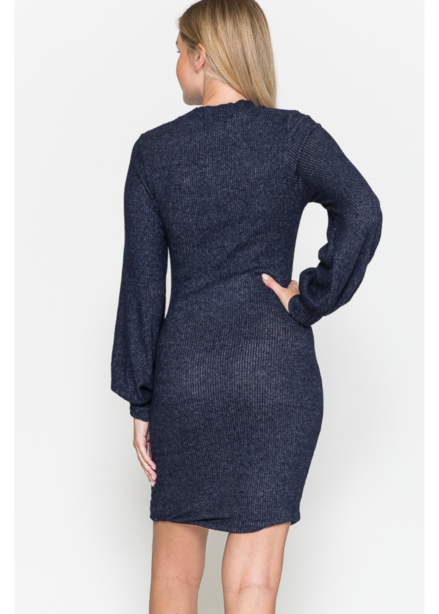 Querentia Maternity Geribbelde ballontop bodycon met lange mouwen
