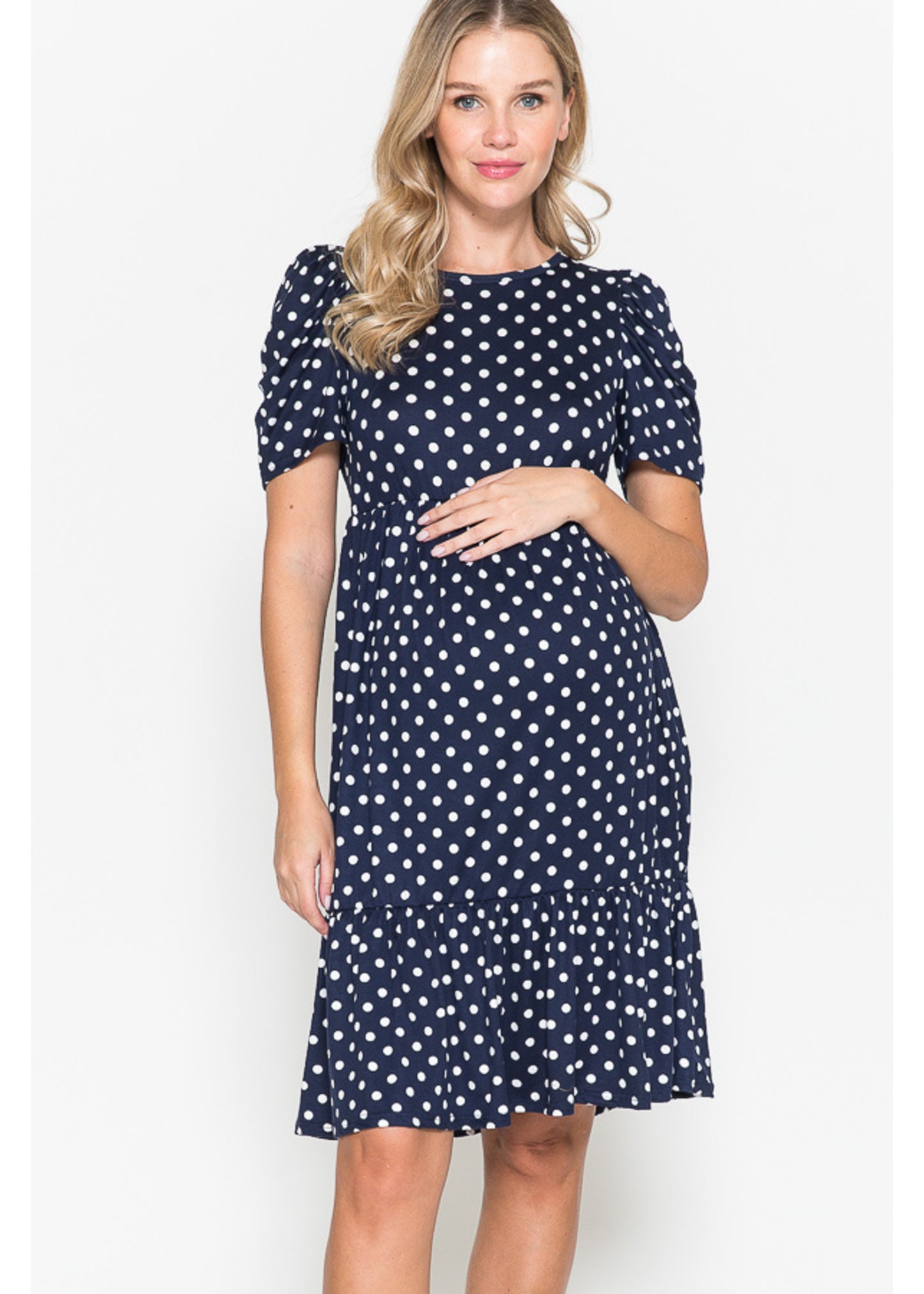 Querentia Maternity Polka dot midi dress