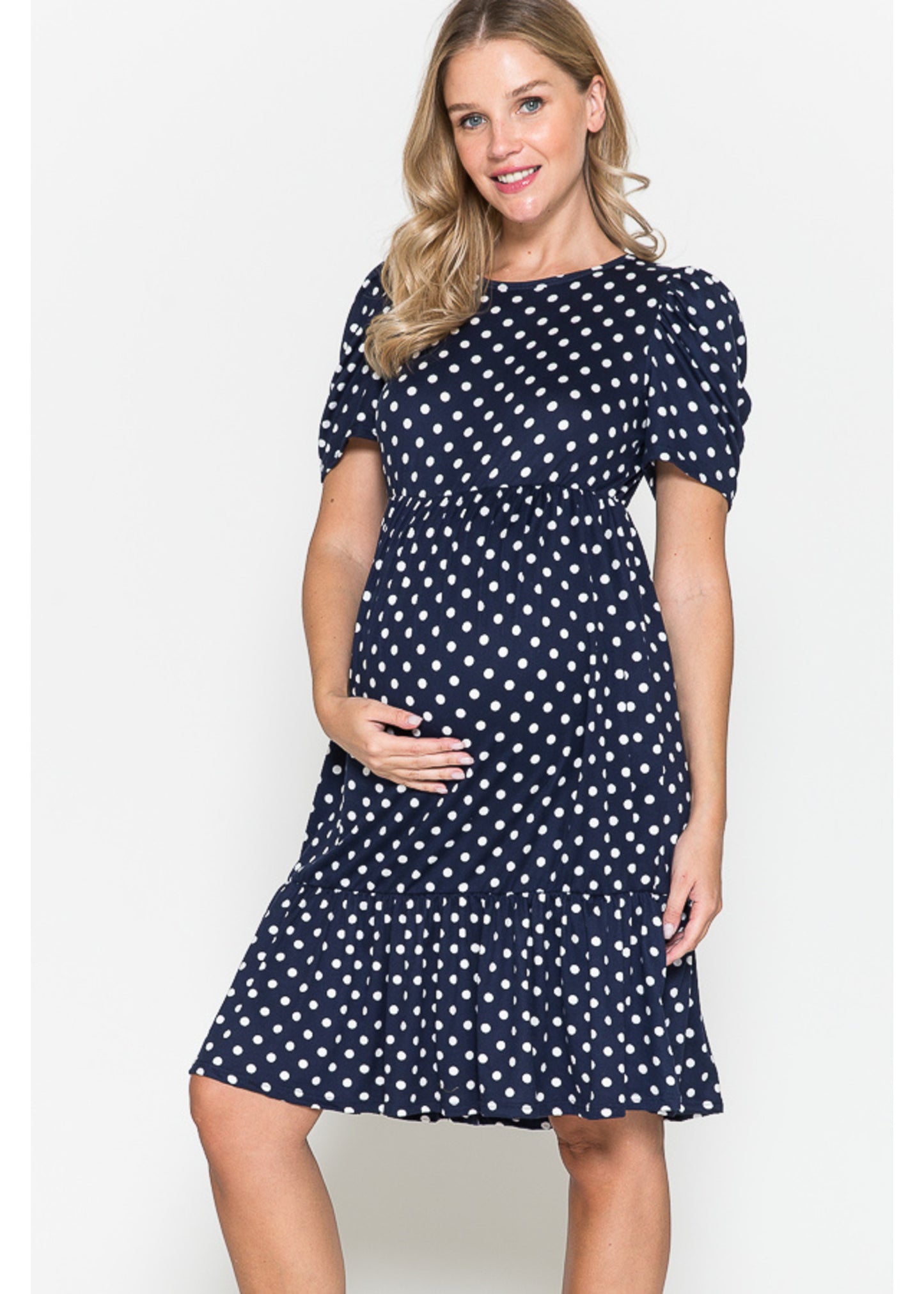 Querentia Maternity Polka dot midi dress