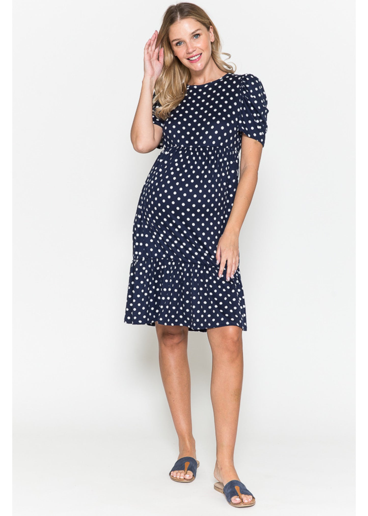 Querentia Maternity Polka dot midi dress