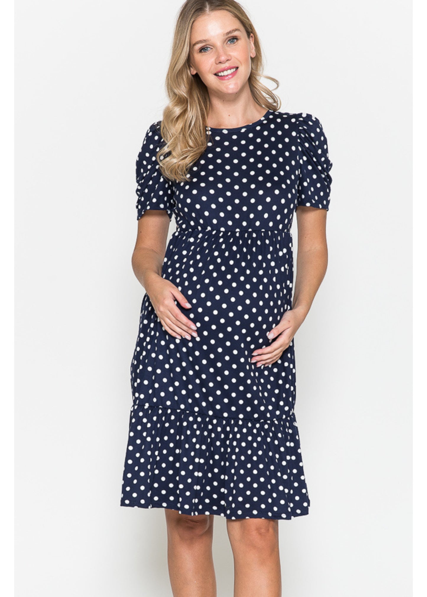 Querentia Maternity Polka dot midi dress