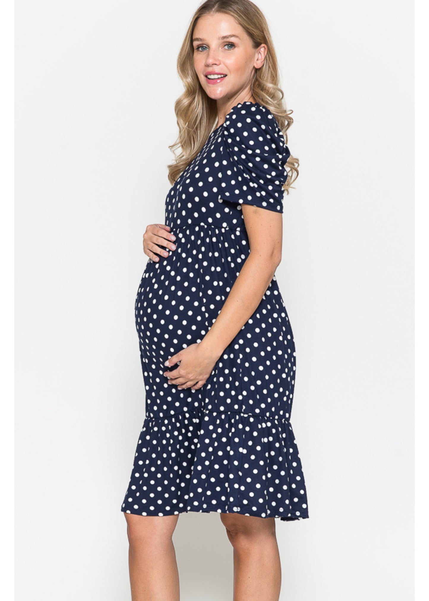 Querentia Maternity Polka dot midi dress