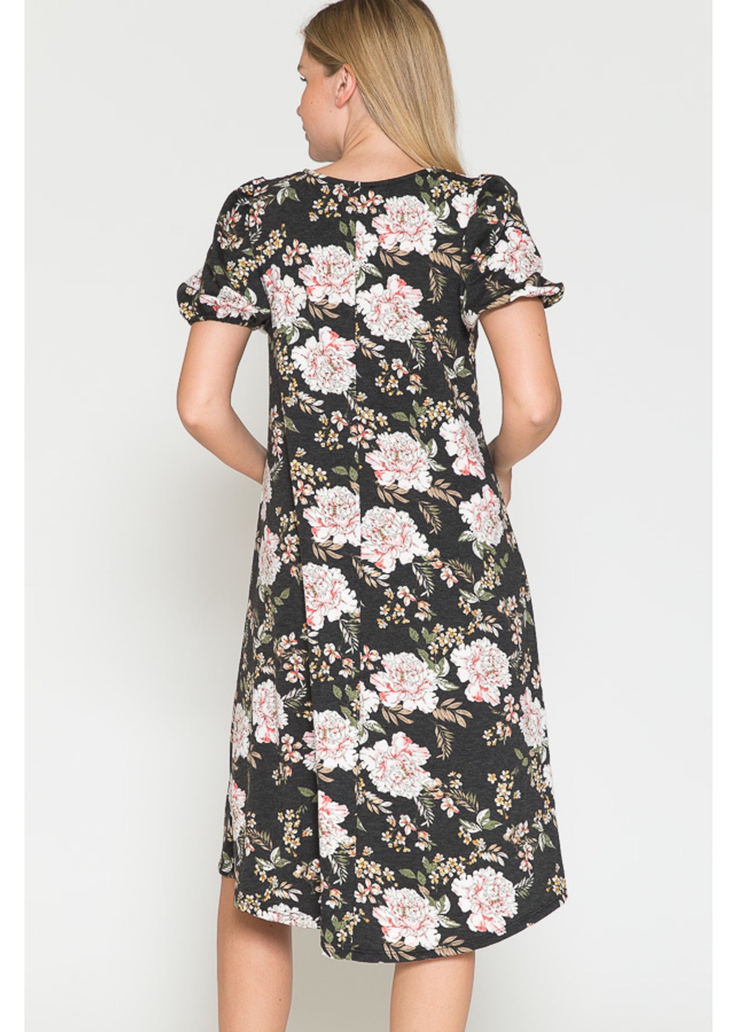 Querentia Maternity MIDI DRESS - BLACK FLORAL