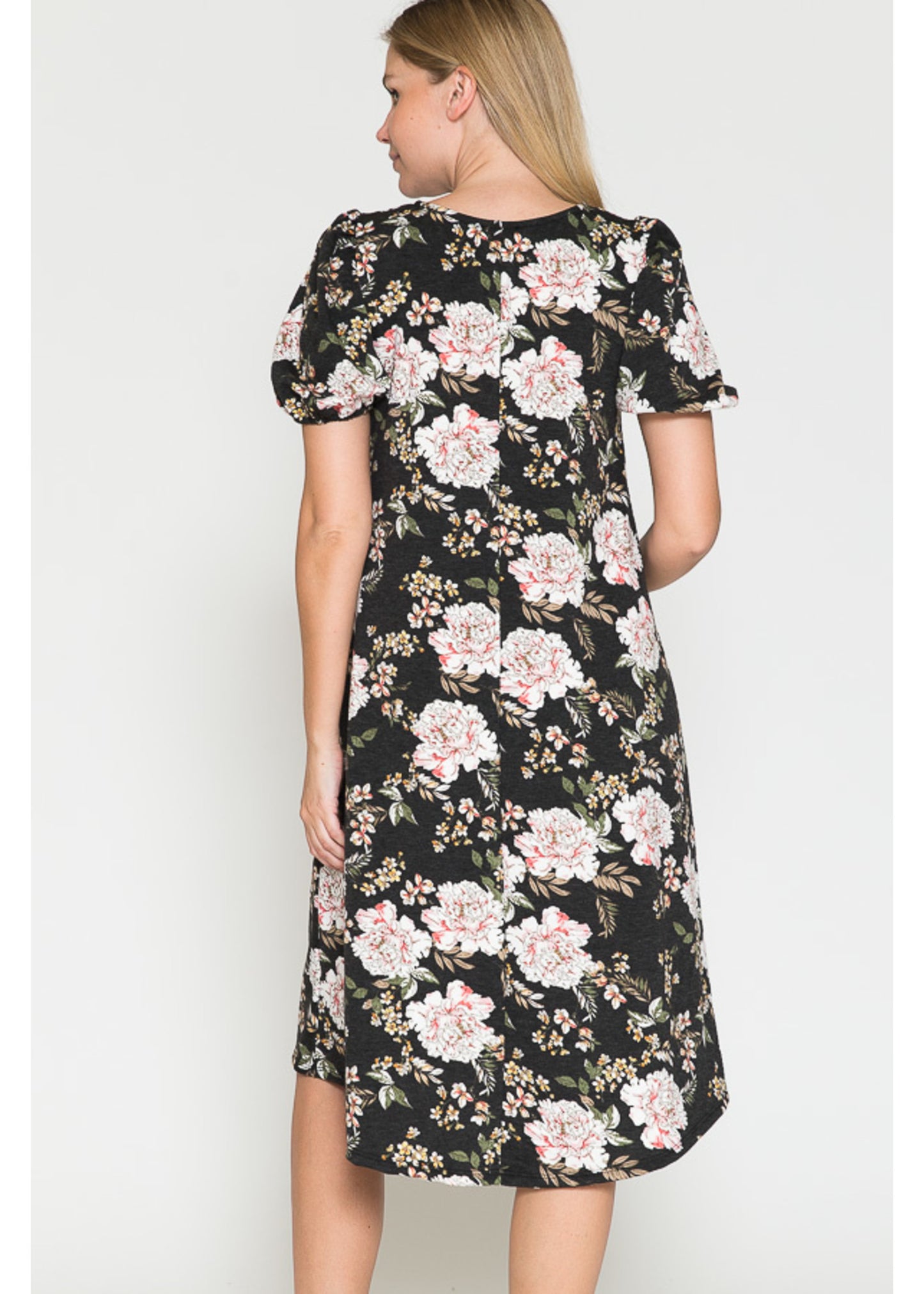 Querentia Maternity MIDI DRESS - BLACK FLORAL