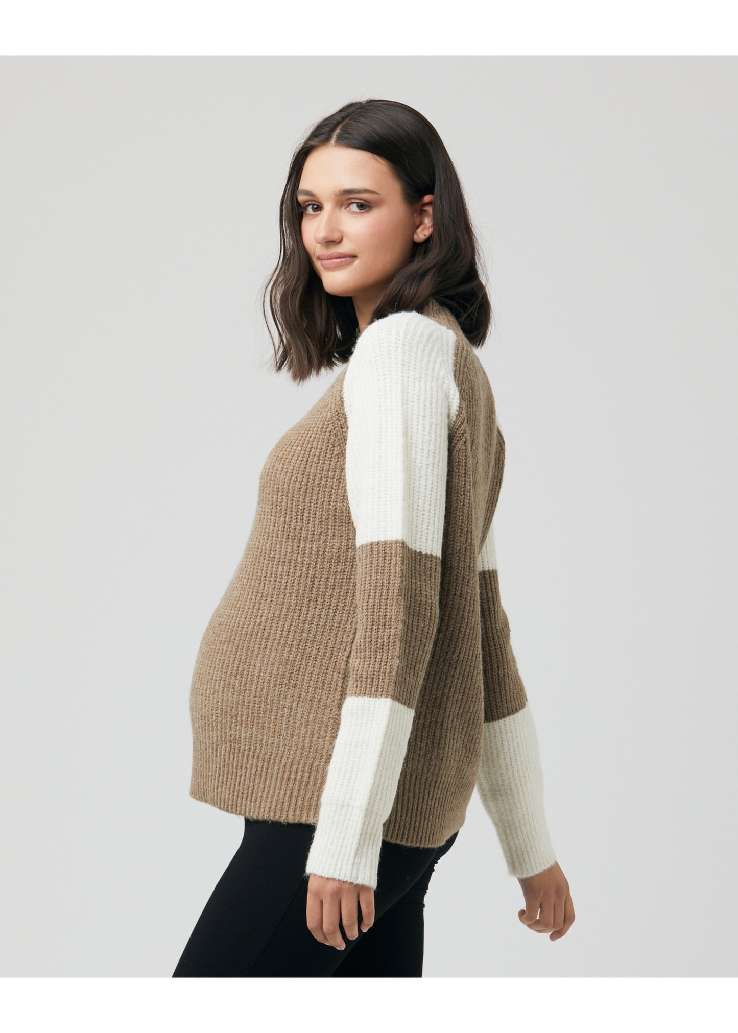 RIPE Colour Block Nursing KnitOlive / Off White