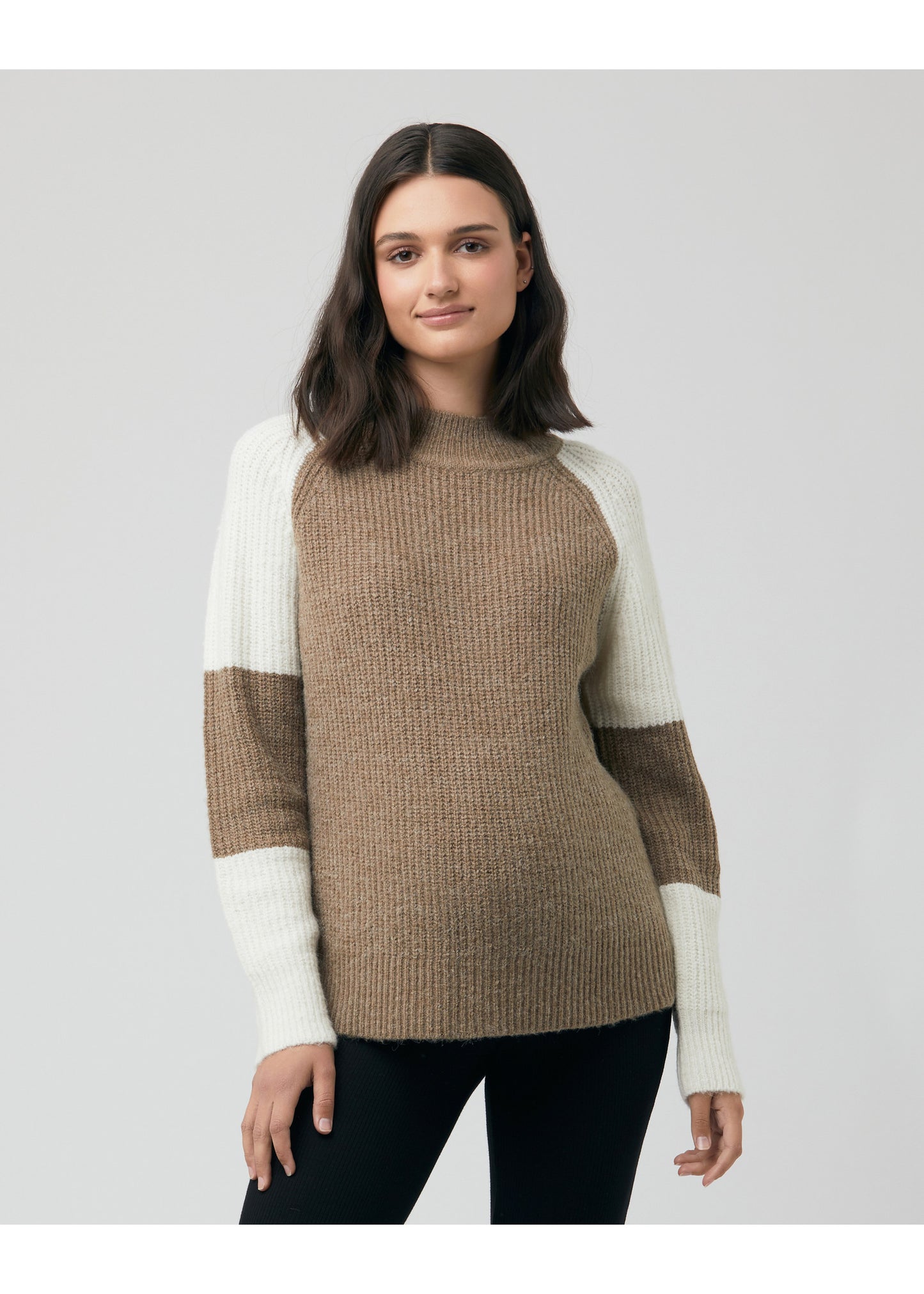 RIPE Colour Block Nursing KnitOlive / Off White