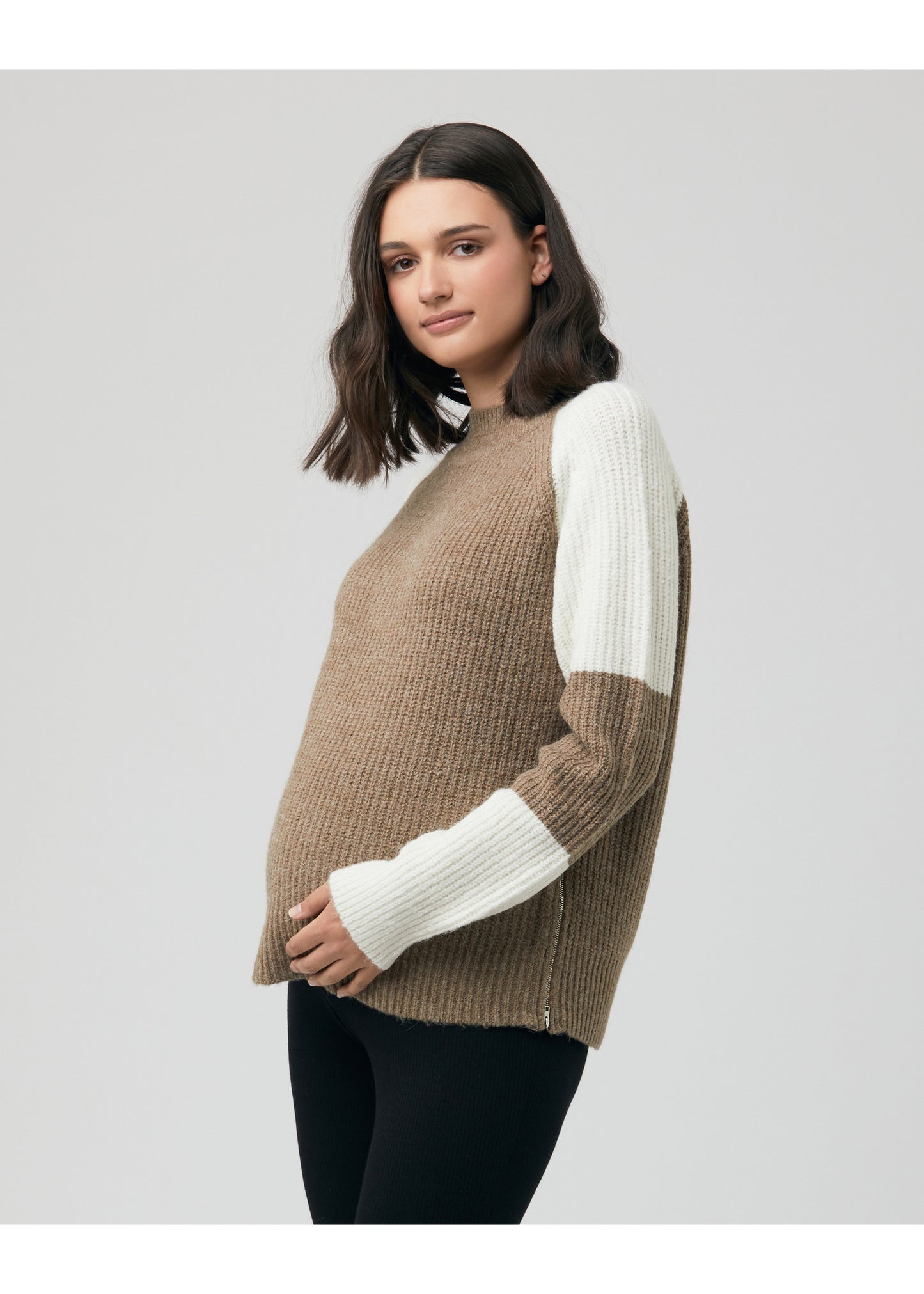 RIPE Colour Block Nursing KnitOlive / Off White
