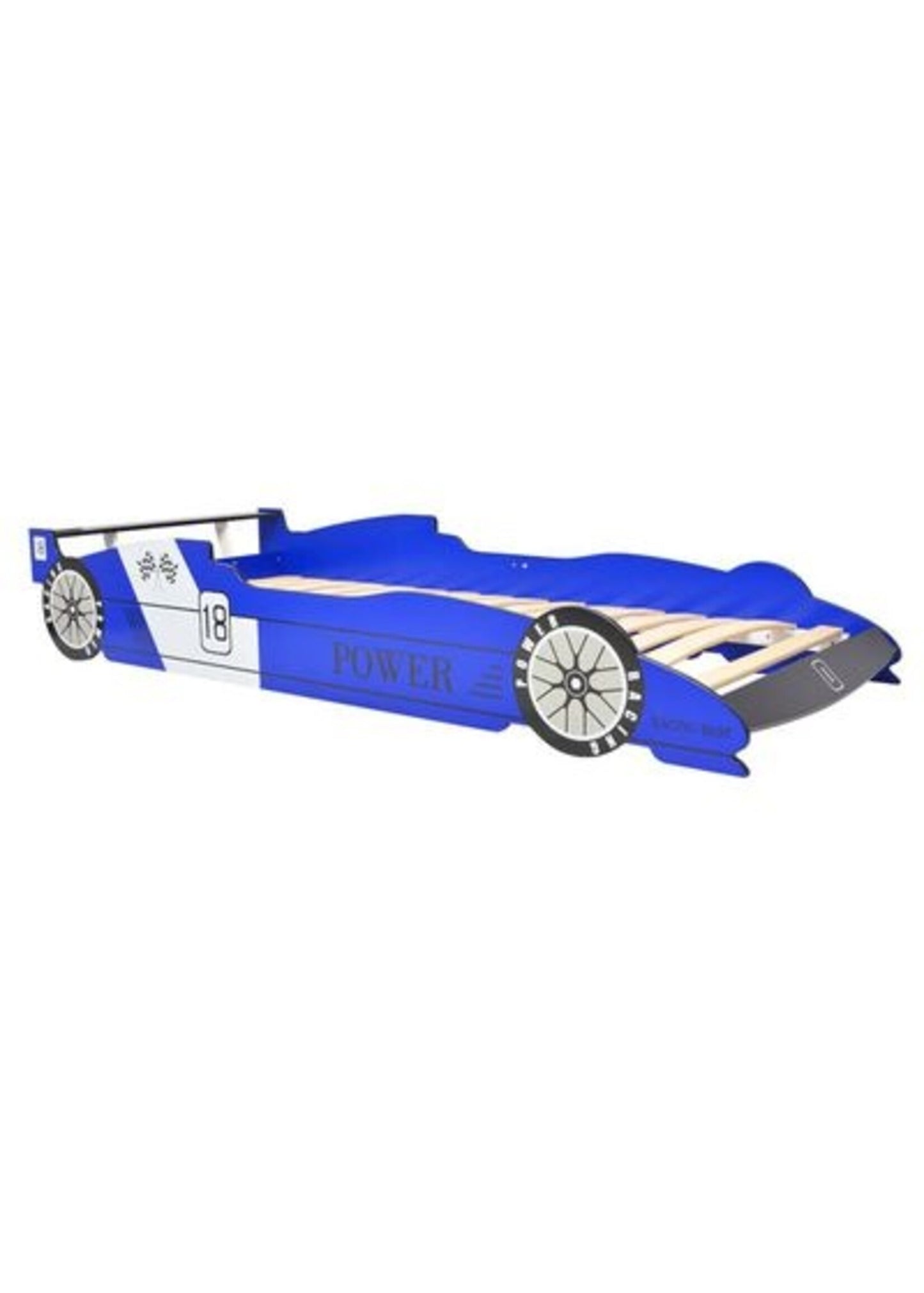 vidaXL Kinderbed raceauto met LED-verlichting blauw 90x200 cm