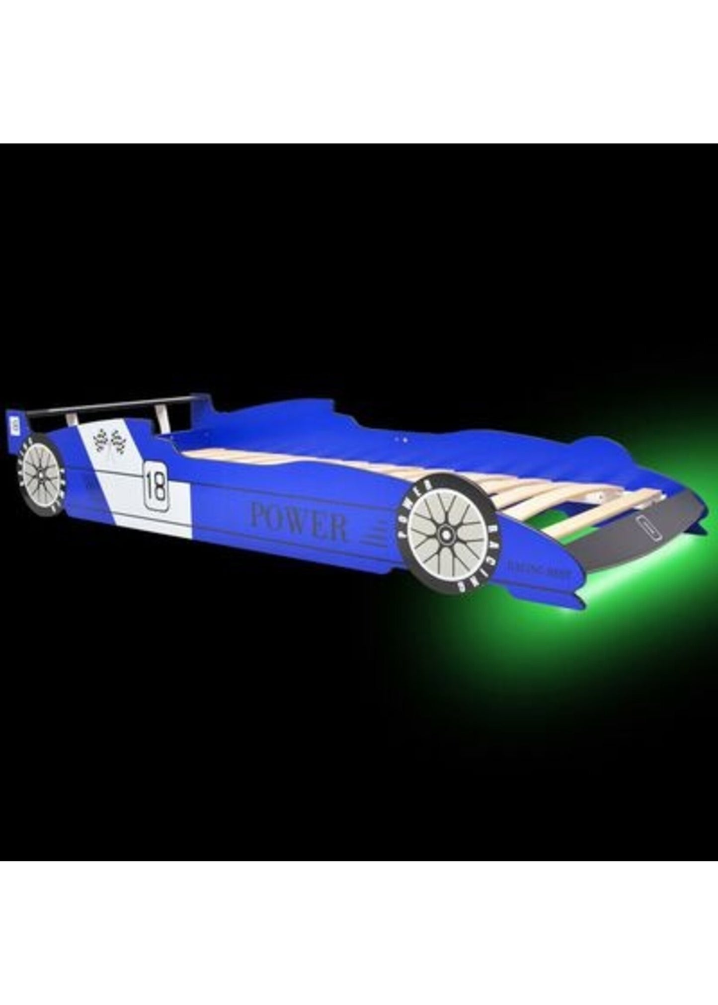 vidaXL Kinderbed raceauto met LED-verlichting blauw 90x200 cm