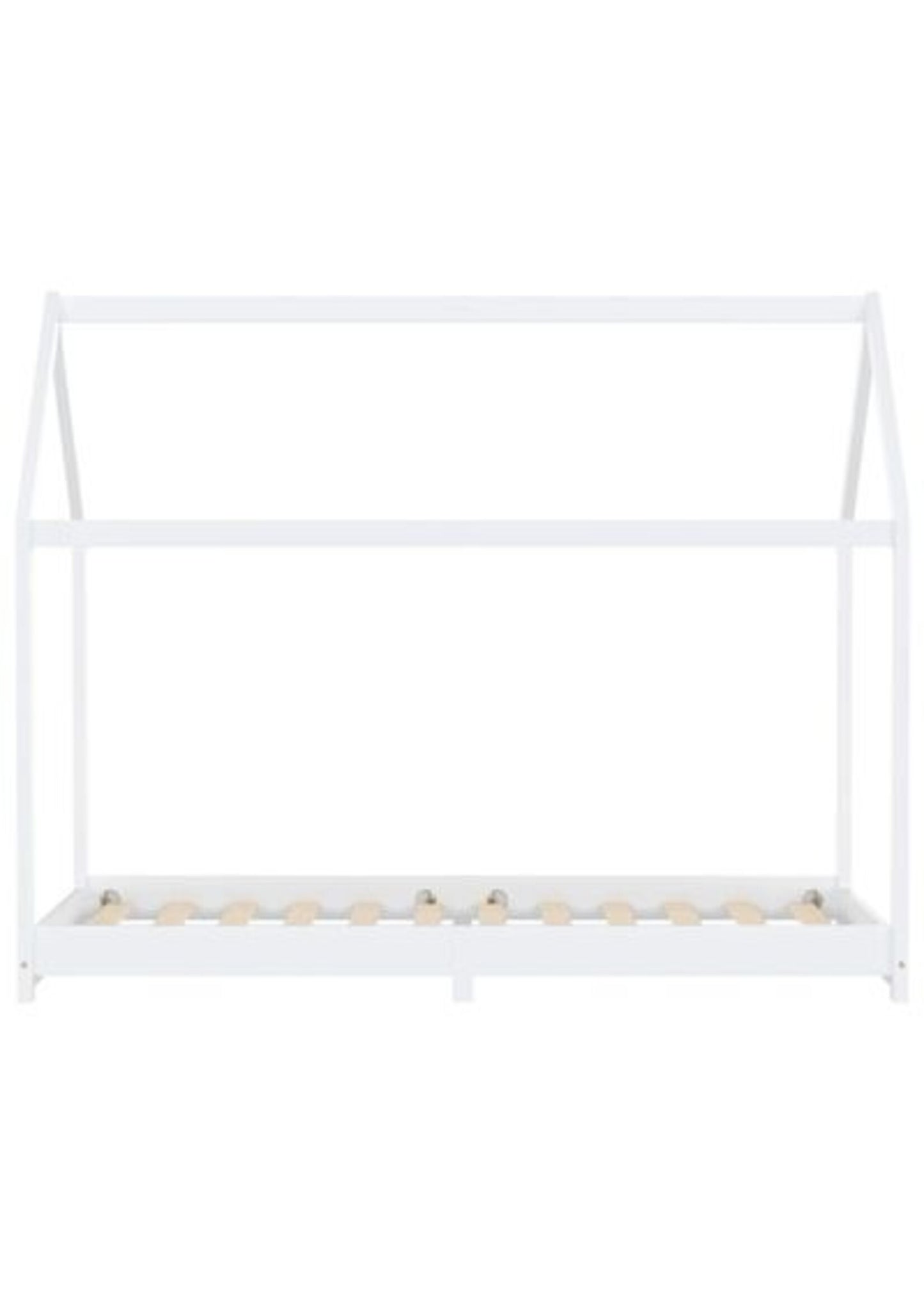 vidaXL Kinderbedframe massief grenenhout wit 90x200 cm