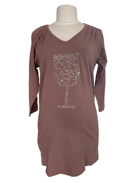 V-neck shirt Washed Cotton MS04X Brown