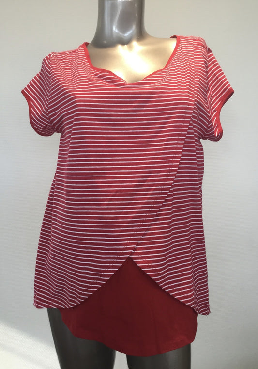 OHMA STRIPED NURSING TEE