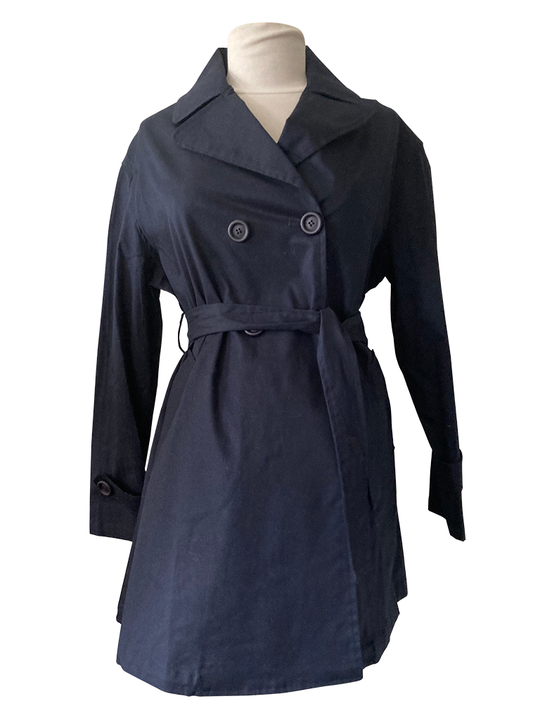 REGENJAS J17320 , korte trench coat, blauw