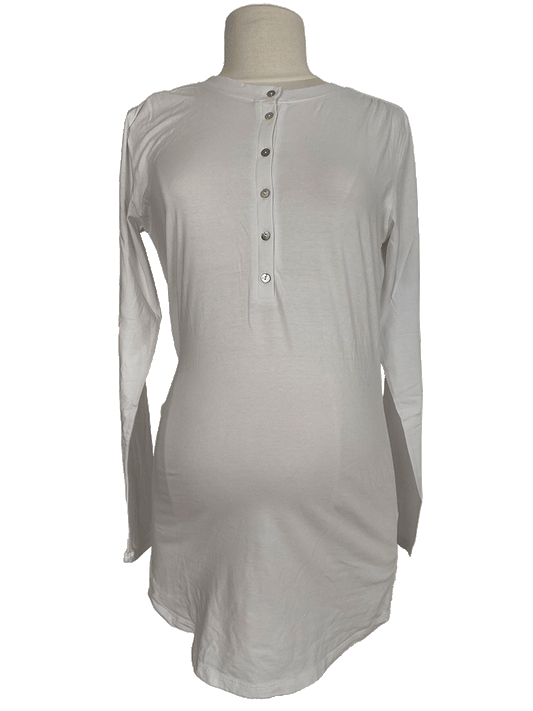 FRAGILE Washed Buttoned T-shirt White