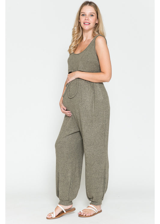 Querentia Maternity Crop tanktop & broek met lange vest 3-delige set