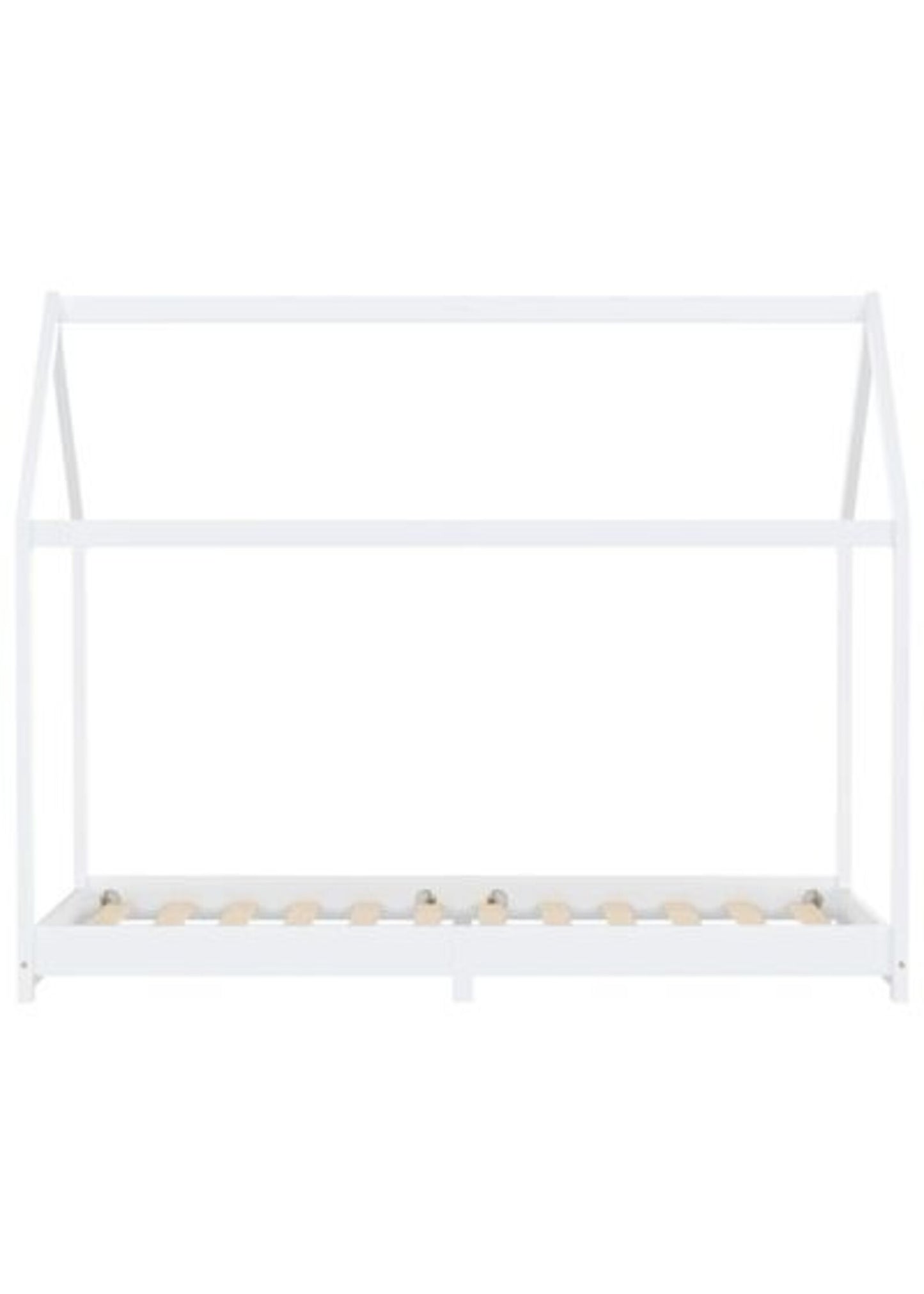 vidaXL Kinderbedframe massief grenenhout wit 90x200 cm